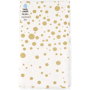 Tafellaken goud stip 138x220cm