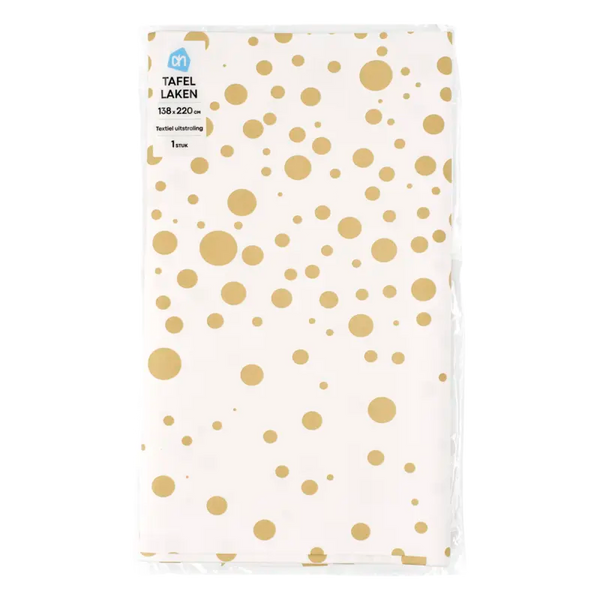 Tafellaken goud stip 138x220cm