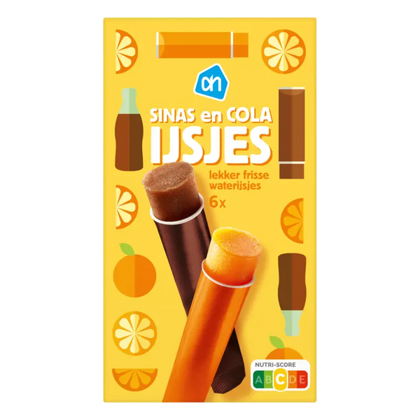 Orange soda and cola ice lollies