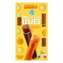 Orange soda and cola ice lollies