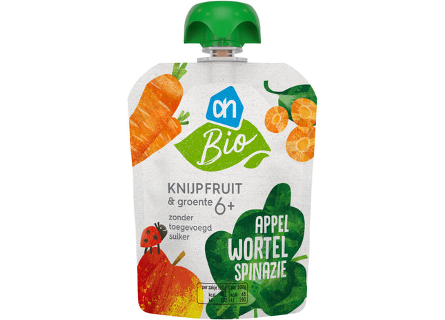 Biologisch Knijpfruit appel wortel spinazie 6m+