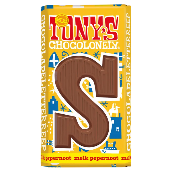 Tony's Chocolonely Vollmilchschokolade Buchstabenriegel Pfeffernuss S