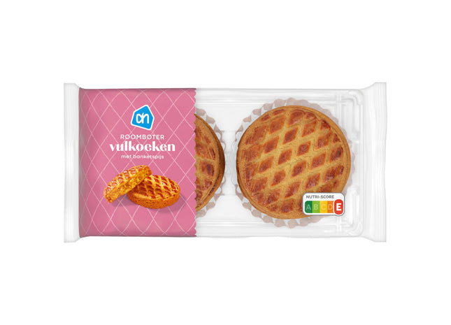 Roomboter vulkoeken met banketspijs