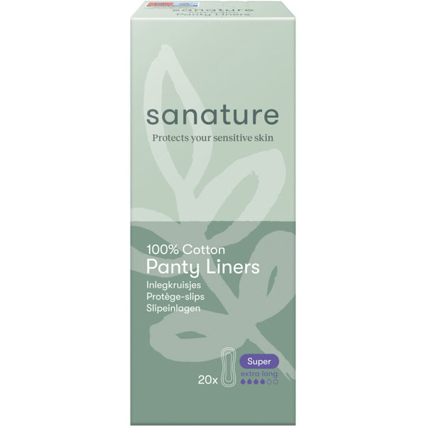Sanature 100% Cotton panty liners extra long