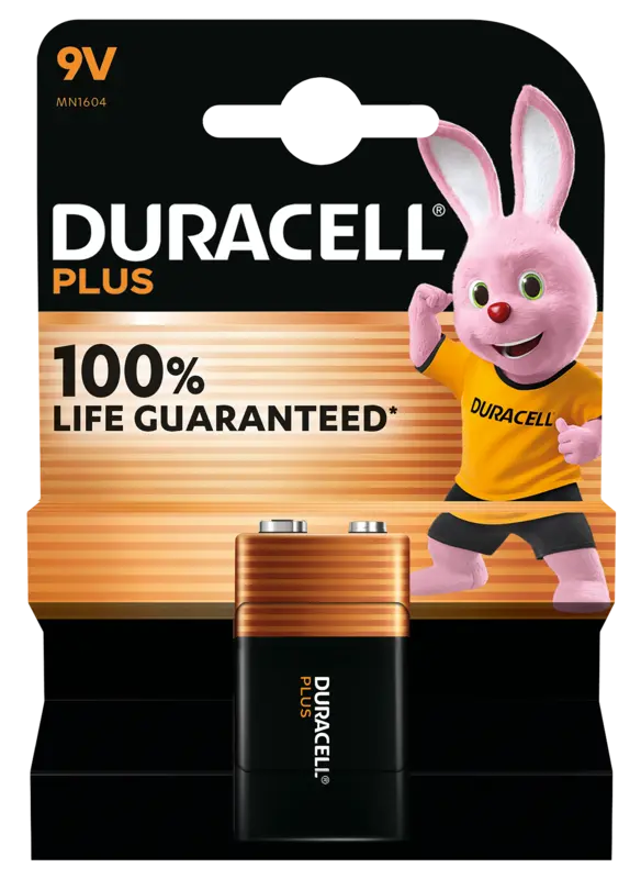 Duracell Plus 9V-alkaline batterijen 6LR61
