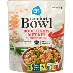 Comfort bowl rode curry met kip