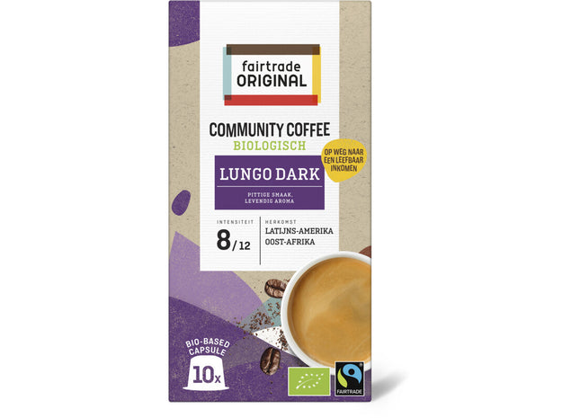 Fairtrade Original Community coffee lungo dark capsules