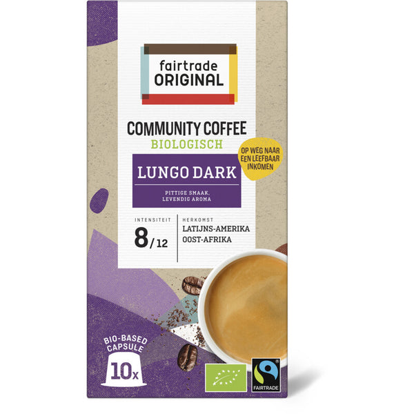 Fairtrade Original Community coffee lungo dark capsules