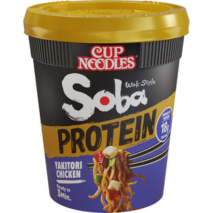 Nissin Soba cup noodle protein yakitori chicken