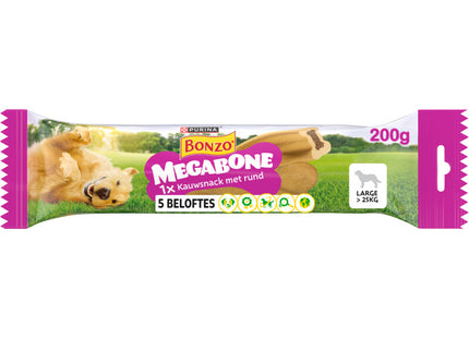 Bonzo Megabone hondensnack groot met rund