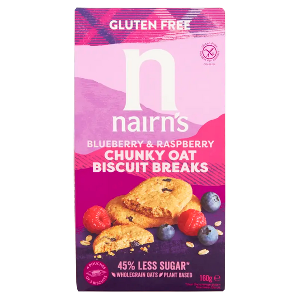 Nairn's Brush biscuits with raspberry & blueberry