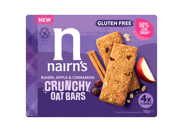 Nairn's Raisin apple & cinnamon crunchy oat bars