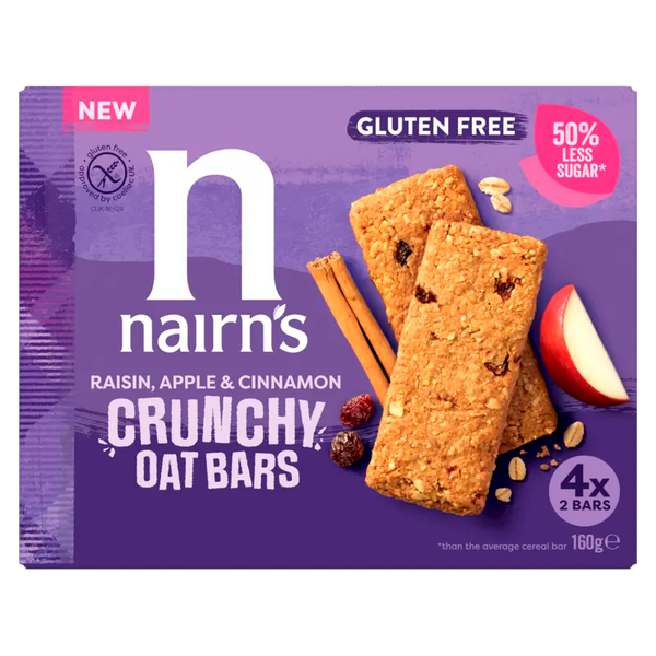 Nairn's Raisin apple & cinnamon crunchy oat bars