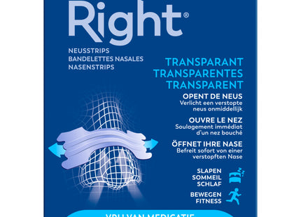 Breathe Right Neusstrips transparant