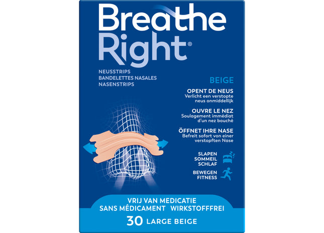Breathe Right Neusstrips beige