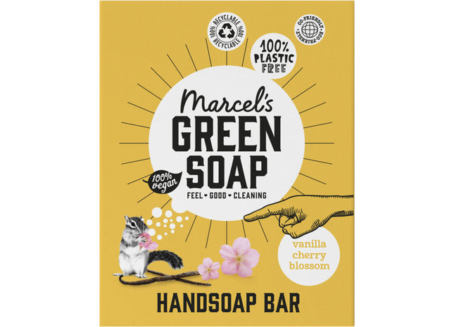 Marcel's Green Soap Handzeep bar vanille & cherry blossom
