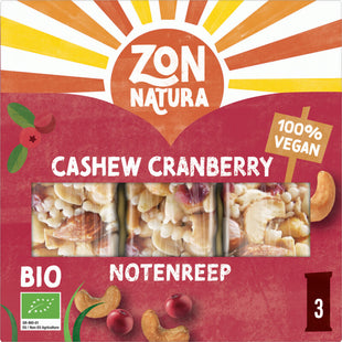 Zonnatura Cashew & cranberry notenreep