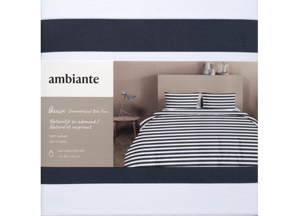 Ambiante Dekbedovertrek Quin dark blue 140x240cm