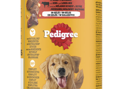 Pedigree Adult met rund en levermix in gelei
