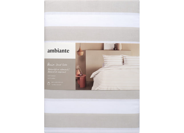 Ambiante Dekbedovertrek Quin dark sand 240x240cm