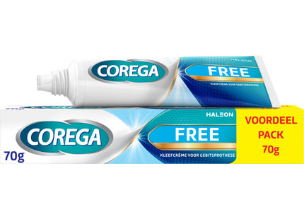Corega Free kleefcrème gebitsprothese voordeel