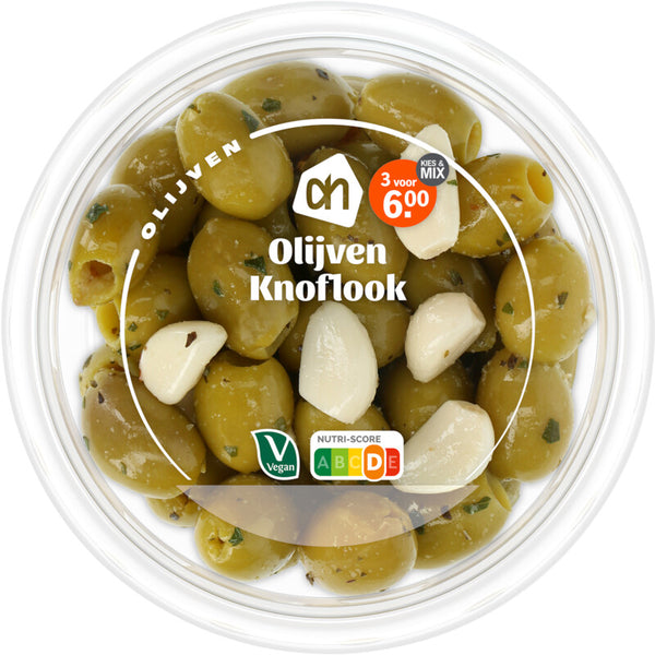Groene olijven met knoflook