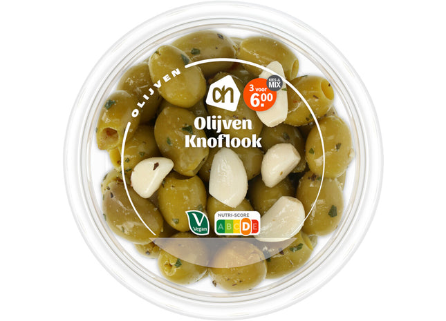 Groene olijven met knoflook