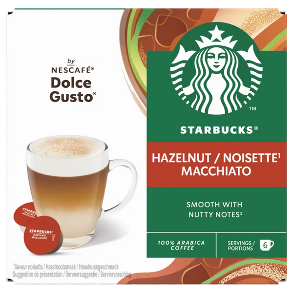 Starbucks Hazelnut Capsules Compatible with Dolce Gusto