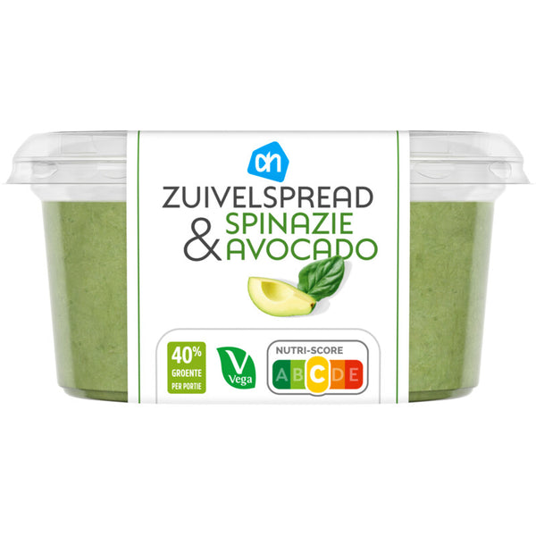Zuivelspread spinazie avocado