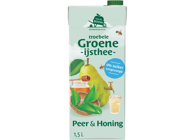Van de Boom Troebele groene ijsthee peer & honing
