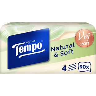 Tempo Natural &amp; Soft Box 4-lagige Taschentücher