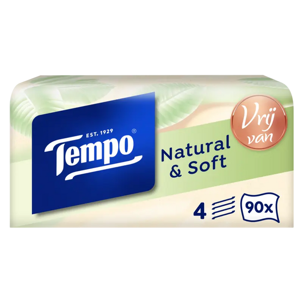 Tempo Natural & soft box 4-laags zakdoeken