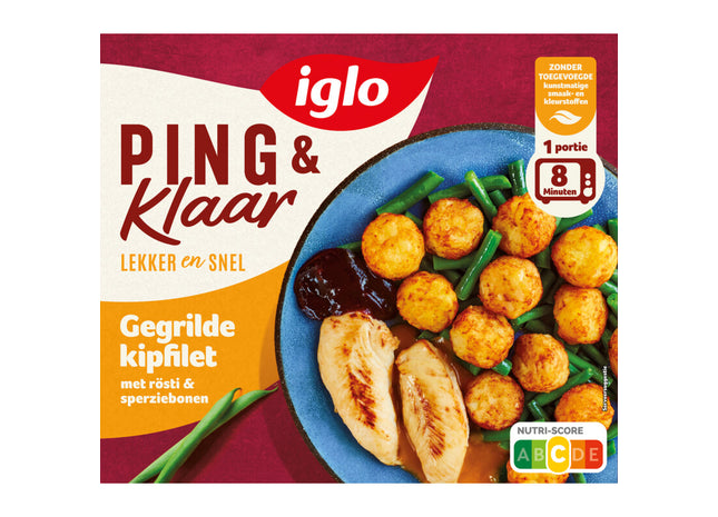 Iglo Ping & klaar gegrilde kipfilet met rösti