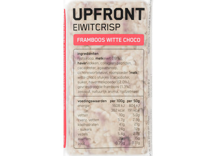 Upfront Eiwit crisp witte chocolade framboos
