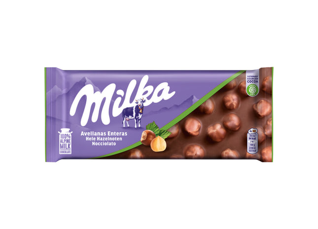 Milka Chocoladereep hele hazelnoot
