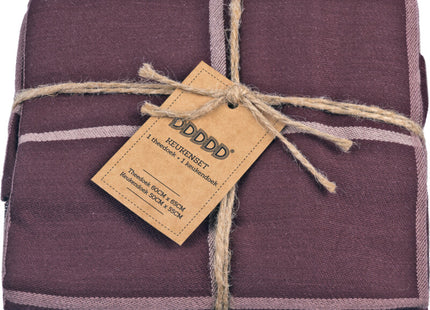 DDDDD Keukenset ruit bordeaux