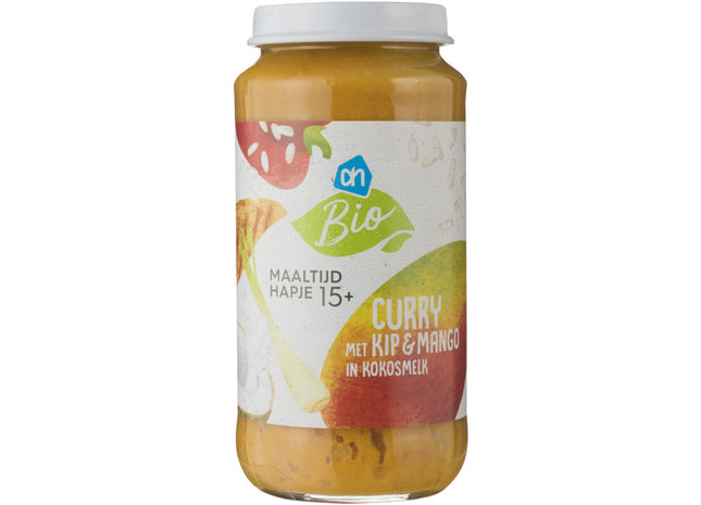 Bio-Curry mit Hühnchen und Mango in Kokosnuss 15 Monate+