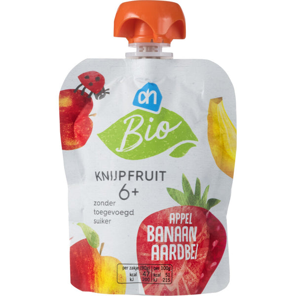 Biologisch Quetschobst Apfel Banane Erdbeere 6m+
