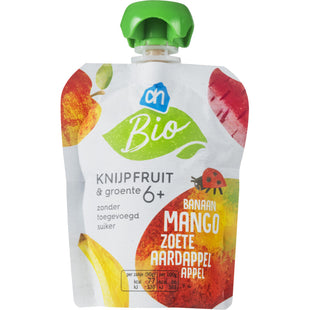 Biologisch Knijpfruit mango zoete aardappel 6m+