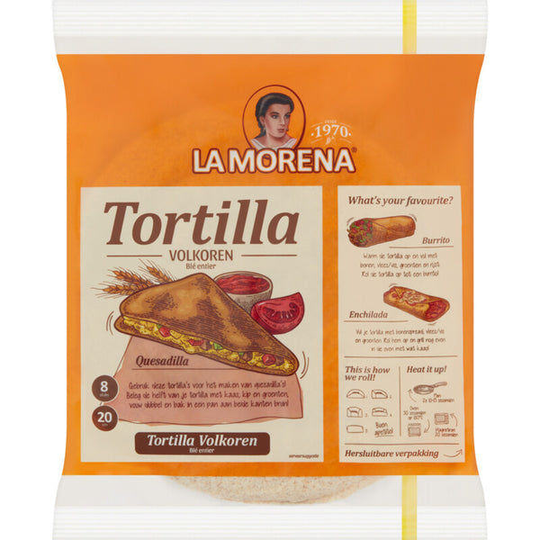 La Morena Volkoren tortilla's medium