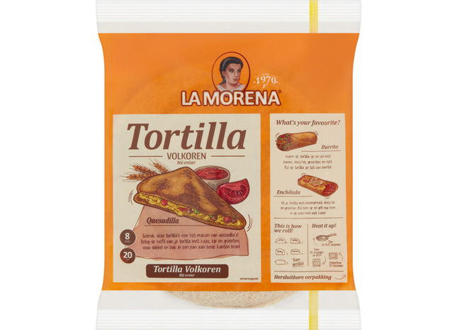 La Morena Volkoren tortilla's medium