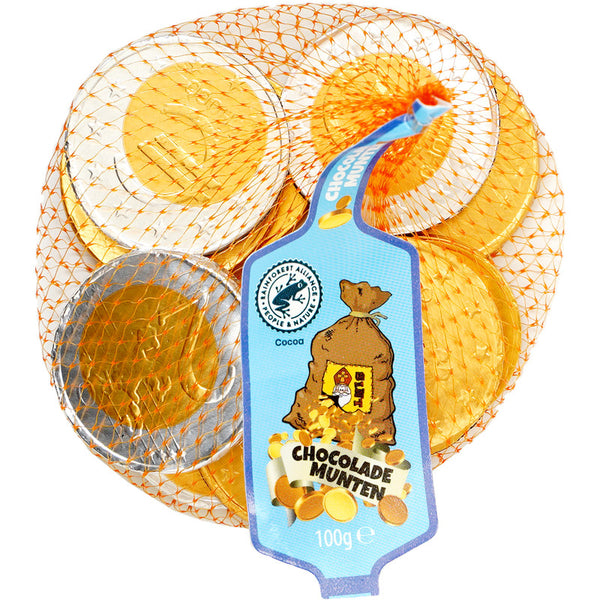 Gouden chocolade munten