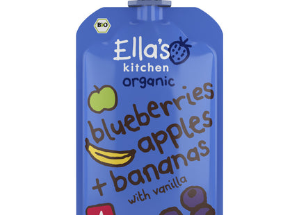 Ella's kitchen Blauwe bessen, appels, bananen 4m+ bio  Dutchshopper