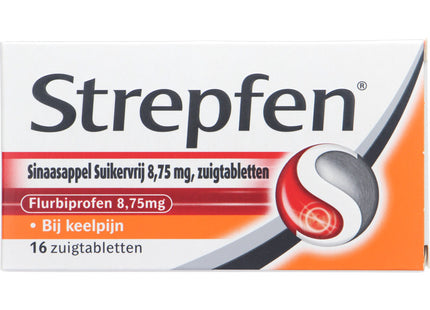 Strepfen Sinaasappel suikervrij zuigtabletten