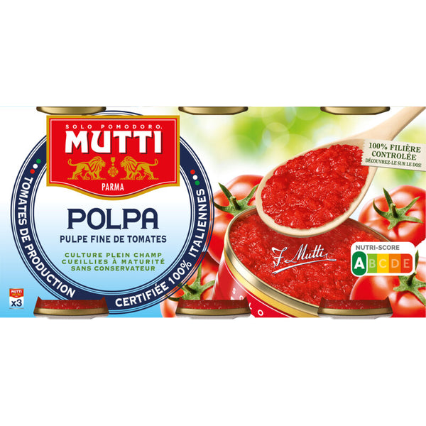 Mutti Polpa fijne tomatenpulp 3-pack