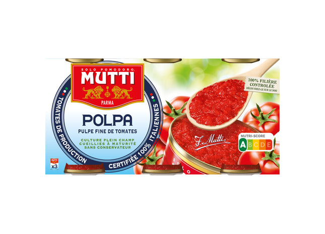 Mutti Polpa fijne tomatenpulp 3-pack