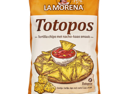 La Morena Tortilla chips with nacho cheese flavor
