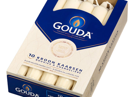 Gouda Crown candles ivory 8 burning hours