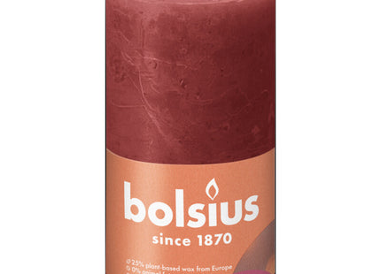 Bolsius Rustieke kaars 13cm rood