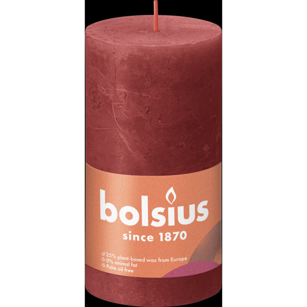 Bolsius Rustieke kaars 13cm rood
